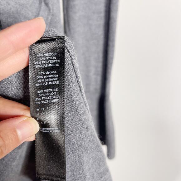 White House Black Market XS Gray Cashmere Blend Bell Sleeve Open Front Cardigan - Picture 6 of 8